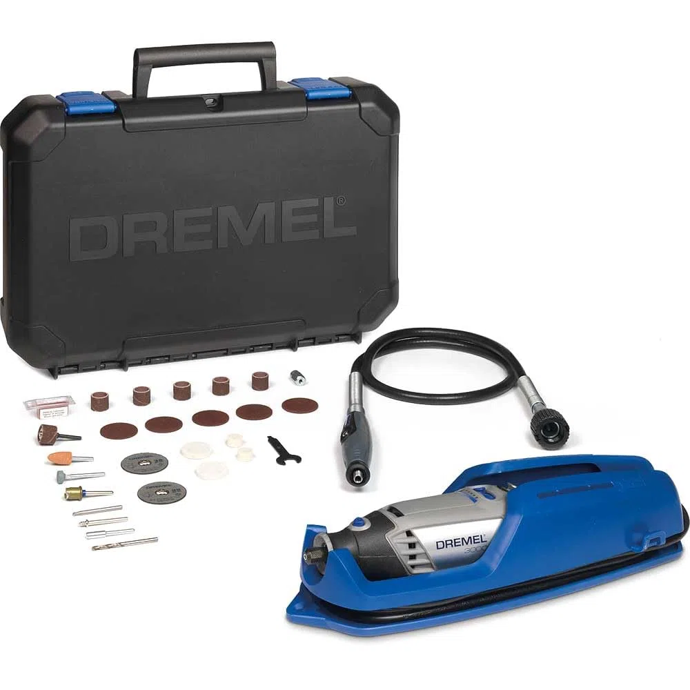 Dremel 3000 Multifunktionswerkzeug - UK Version/UK Stecker (130W, Set mit 1 Aufsatz, 25 Zubehörteilen, Drehzal 10.000-33.000 U/min zum Schneiden, Schleifen, Gravieren, Polieren, Schärfen, Schnitzen)