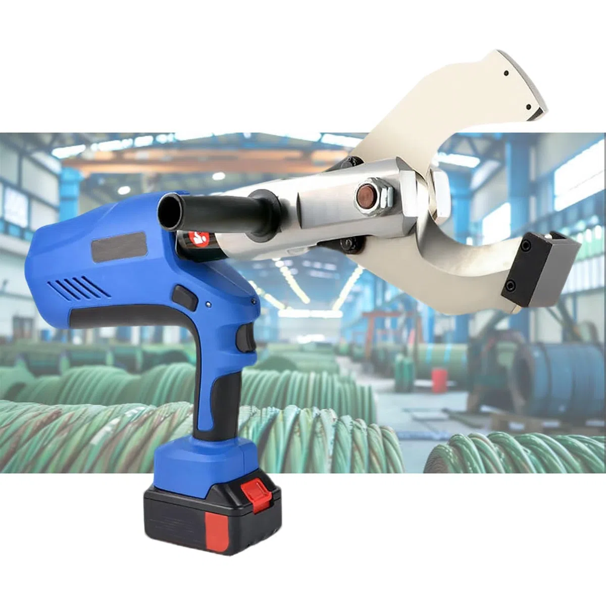 Hydraulic Cable Cutter, 18v Electric Ratchet Cable Cutter, 120kn Electric Wire Cutting Tool, Copper Cable Cutters for CU/Al Cable (Ez-85c)