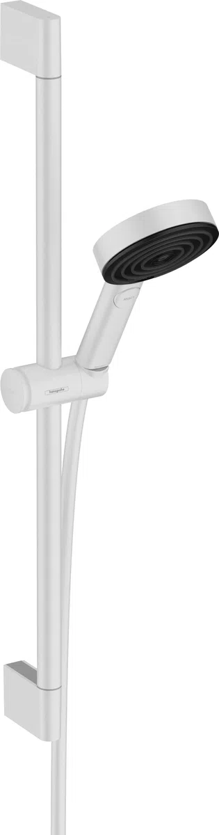 hansgrohe Set de douche économie d'eau Pulsify Select S, ensemble de douche, pommeau de douche (EcoSmart) avec 3 jets (Relaxation), barre de douche 65 cm, flexible de douche 1,60 m, blanc mat,24161700
