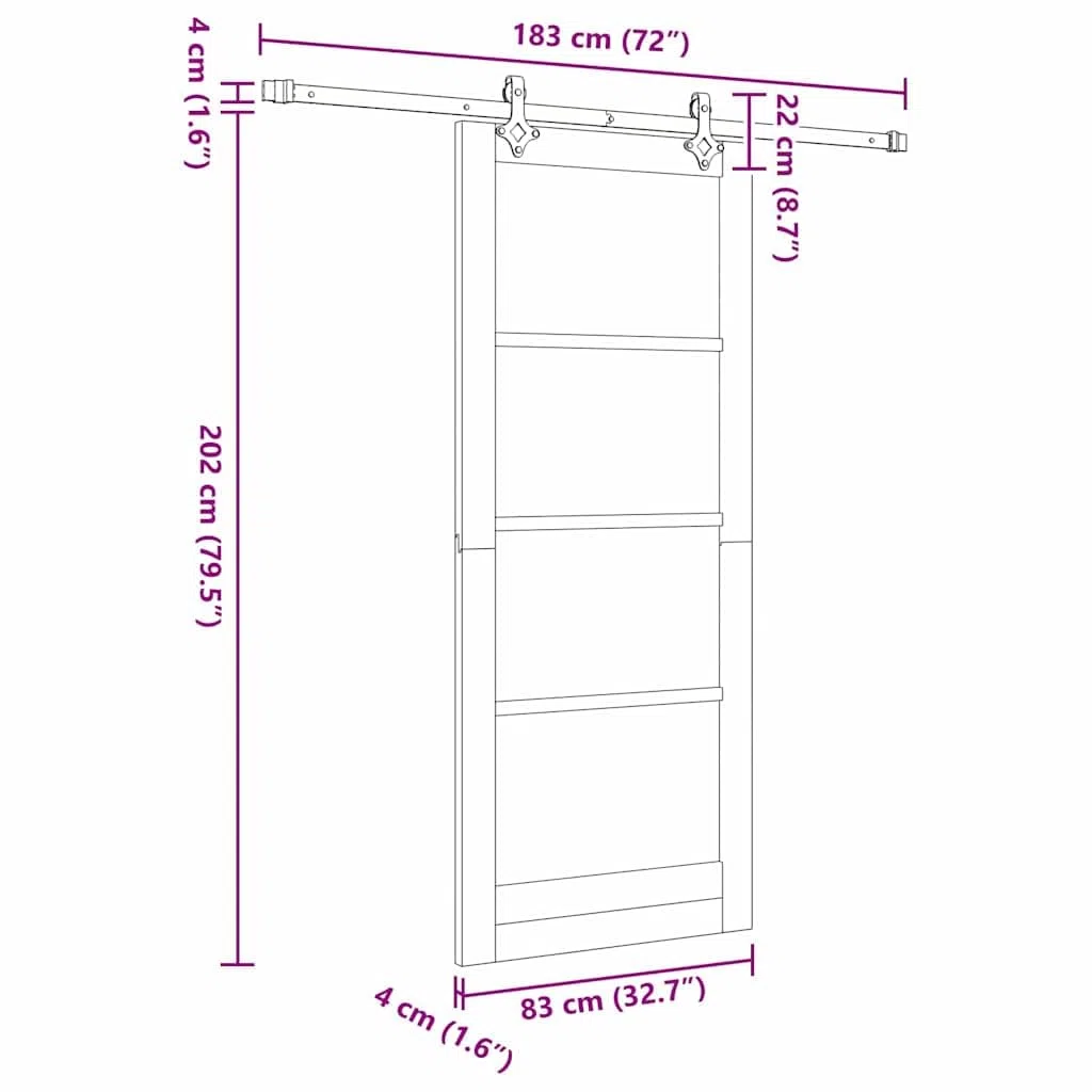vidaXL Porte Coulissante ORKDAL Blanc 83 x 202 cm Bois et métal, Salle à manger, porte coulissante contemporaine, séparation gain de place, diviseur pratique pour projets modernes.