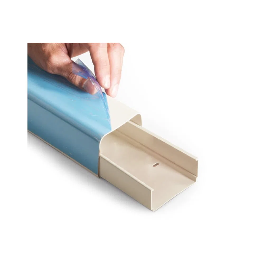 3S SuperSamaStore Goulotte PVC 60x45mm Anti-choc avec Couvercle Intégral – Gaine pour Climatiseurs Mono Split, Blanc RAL 9001, 2 Mètres – Lot 12 Pièces