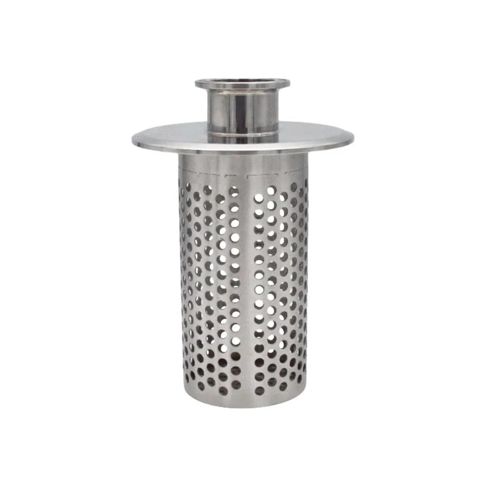 Filtre Tri-Clamp SS304 de 1,5 po, crépine droite en ligne, tamis en acier inoxydable de 50 mailles