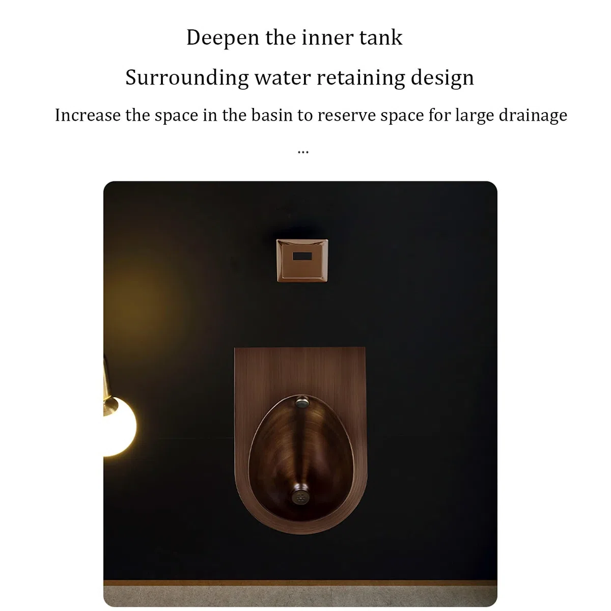 Urinoir mural en acier inoxydable 304 - Pour homme - Drainage par induction - Petite toilette verticale - Convient pour les familles, les hôtels, les écoles - Marron B