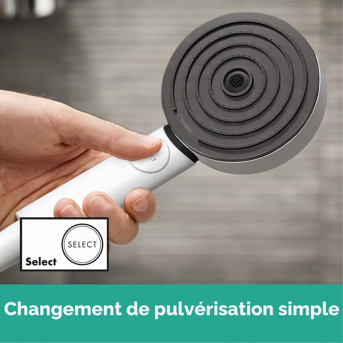 hansgrohe Set de douche économie d'eau Pulsify Select S, ensemble de douche, pommeau de douche (EcoSmart) avec 3 jets (Relaxation), barre de douche 65 cm, flexible de douche 1,60 m, blanc mat,24161700