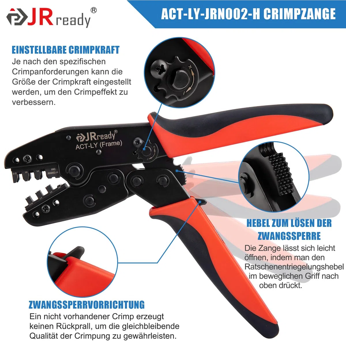 JRready ST6500 Connecteur de câble standard pour voiture .093" 2/3/4/6/9/12 broches avec pince à sertir et kit d'extracteurs 14-20 AWG, cosses de câble, connecteurs plats pour appareils ménagers et