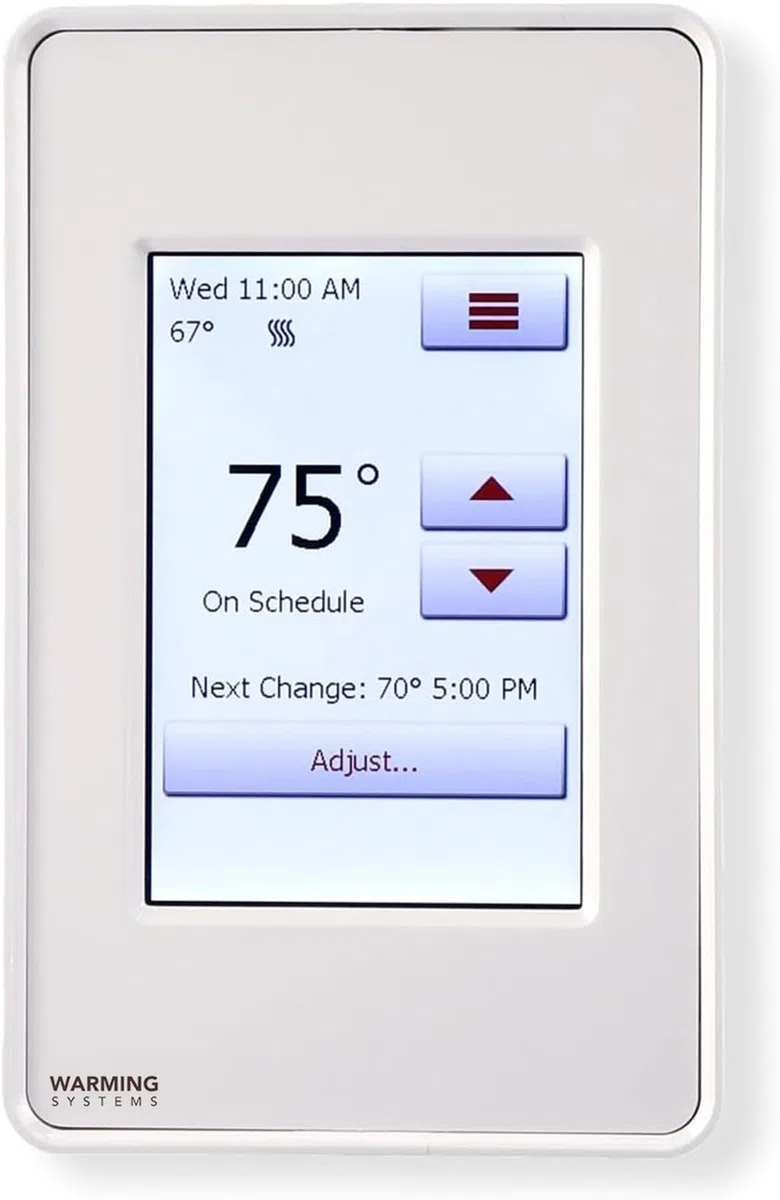 Thermostat électrique pour chauffage au sol, thermostat programmable à écran tactile avec GFCI, 120 V ou 240 V, avec interface d'écran intuitive, UDG4-4999, capteur de sol inclus
