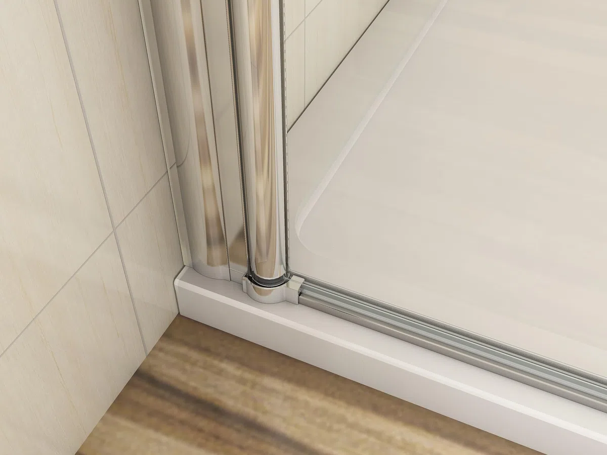 Porte de douche pivotante 90cm en 6mm verre anticalcaire Installation en niche Hauteur 197cm, profilé en chromé