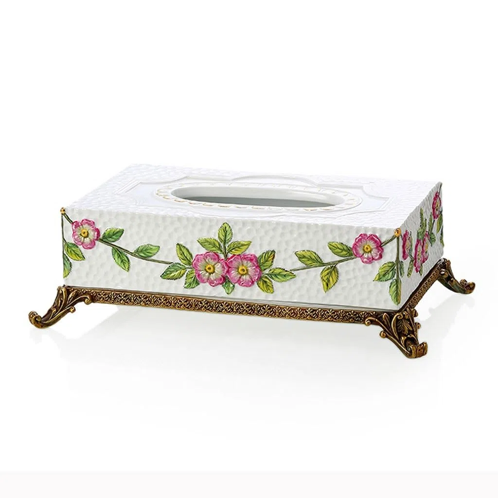 Couvercle de boîte à mouchoirs Céramique rétro créatif ménage boîte à mouchoirs Maison Salon Bureau décoration