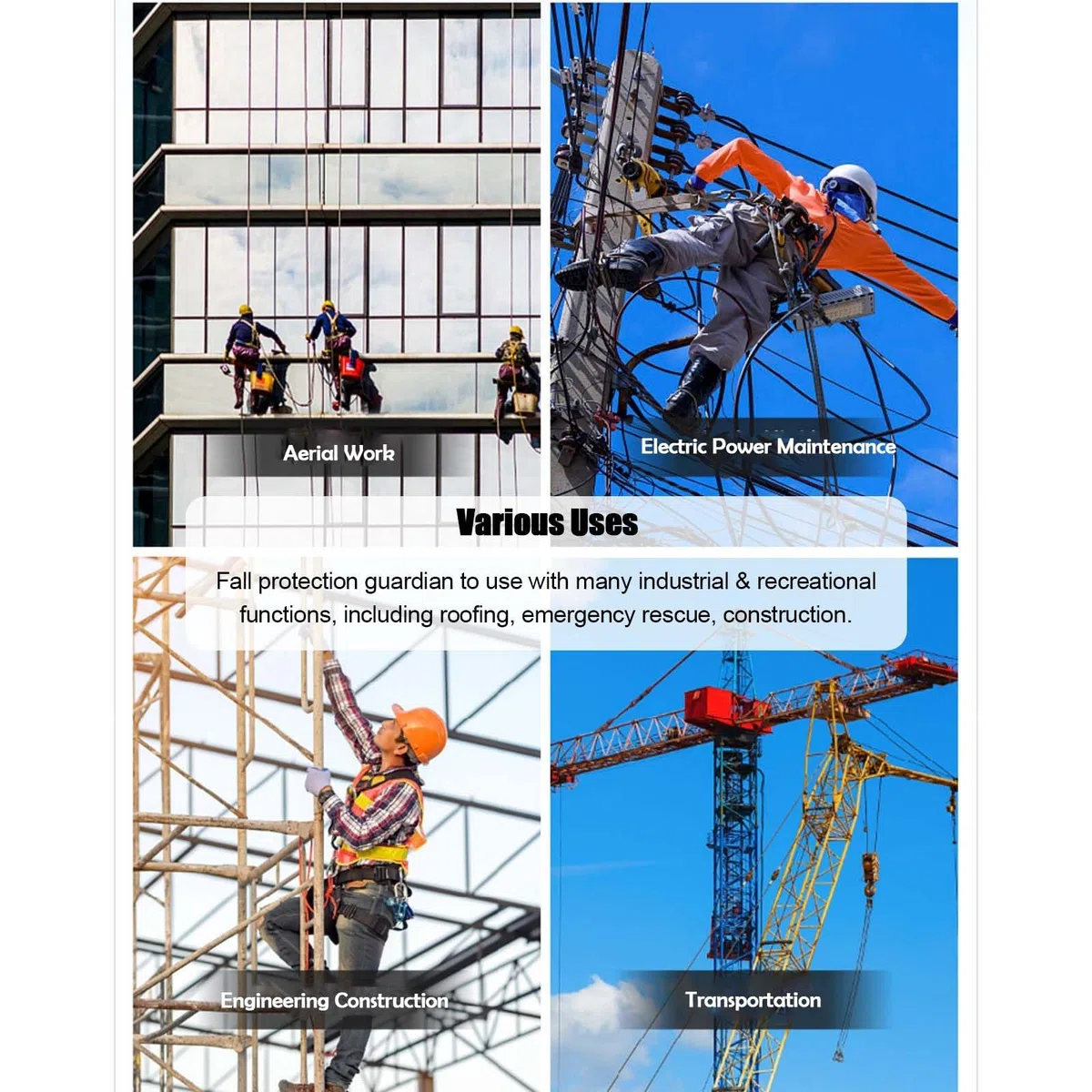 Heavy-Du Fall Protect ar Set avec & Treuil - Capacité 1200/1800/1179 kg pour espaces confinés - Equint de sécurité pour travaux d'antennes