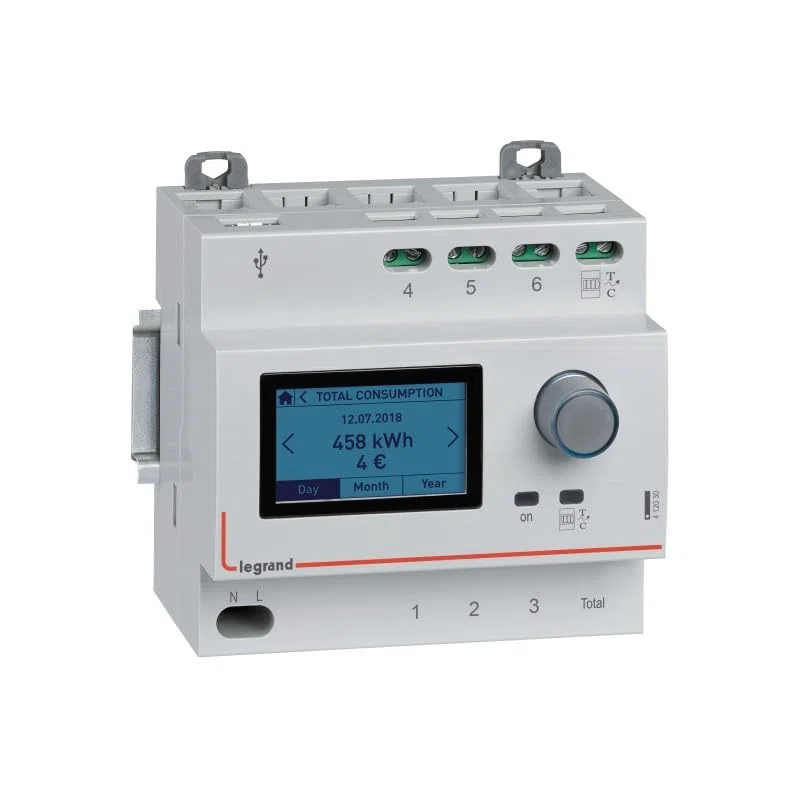 Ecocompteur standard pour mesure consommation sur 5 postes 230V~ - 50/60Hz - 5 Modules