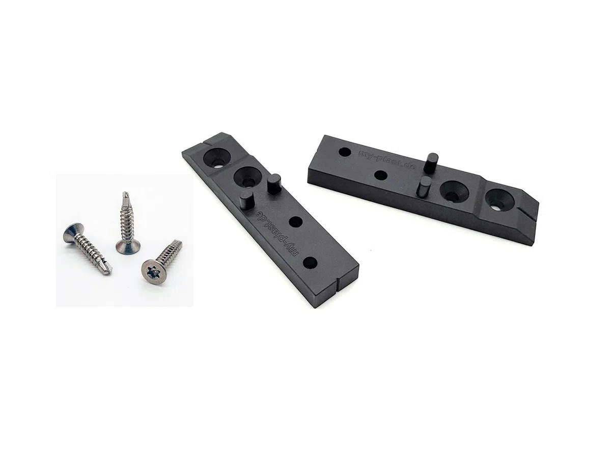 Entretoise 4 mm - Fixation invisible pour terrasse - Avecvis V2A - Entretoises pour planches de terrasse aluminium et bois - Avec 400 supports1600 vis en aluminium) - 4 pièces