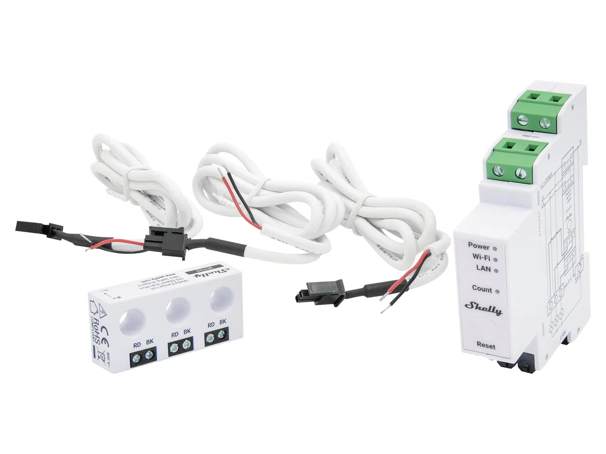 SHELLY Compteur d'énergie Pro 3EM-3CT63, Wi-Fi, BT, LAN
