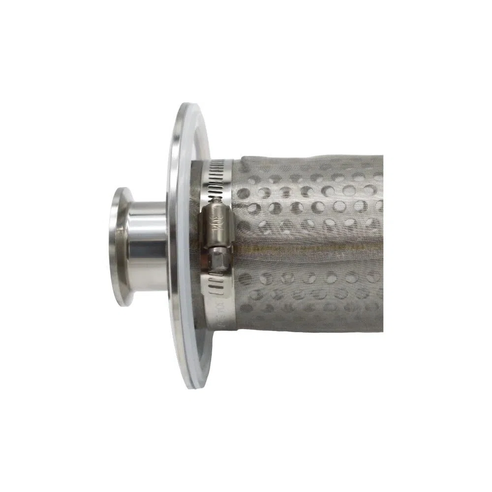 Filtre Tri-Clamp SS304 de 1,5 po, crépine droite en ligne, tamis en acier inoxydable de 50 mailles