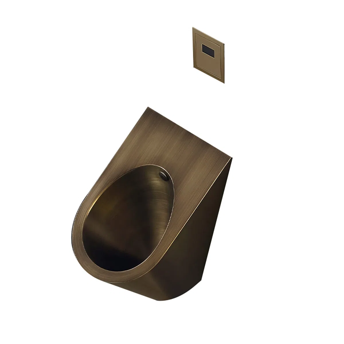 Urinoir mural en acier inoxydable 304 - Pour homme - Drainage par induction - Petite toilette verticale - Convient pour les familles, les hôtels, les écoles - Marron B