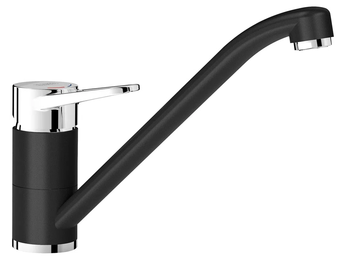 BLANCO WEGA II Robinet de cuisine en silgranit/chromé Haute pression Clapet anti-retour Cartouche en céramique Qualité d'eau garantie et économie d'eau
